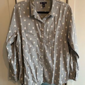 Polka Dot Gray Button Down Shirt